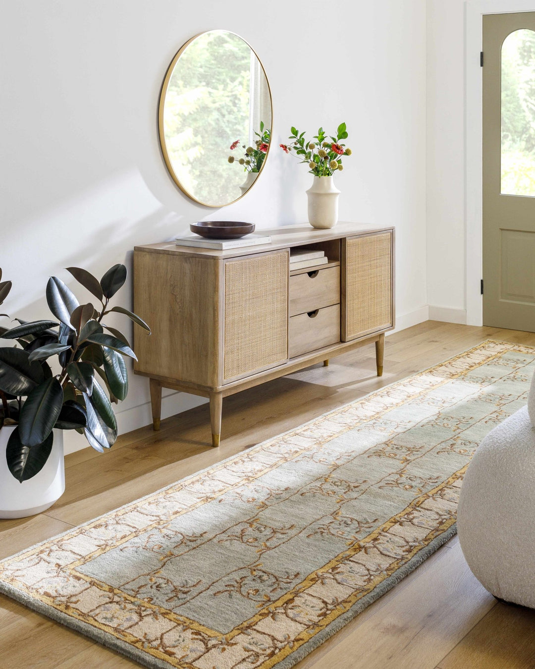 Stringer Traditional Green And Beige Hand Tufted Wool Area Rug - The Rug Decor