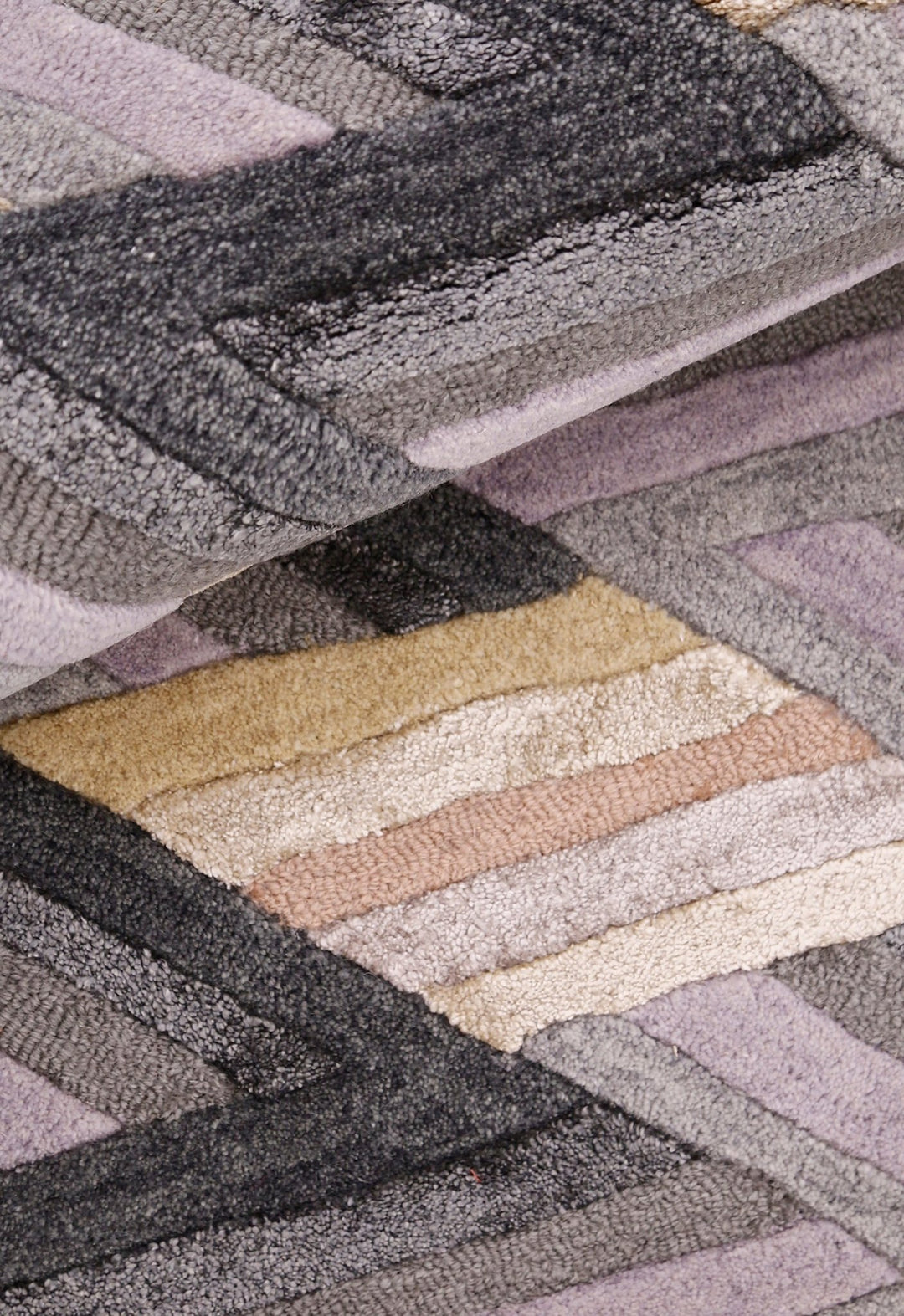 Stripes Pattern Gray Lilac Hand Tufted 4x6 Wool Area Rug - The Rug Decor