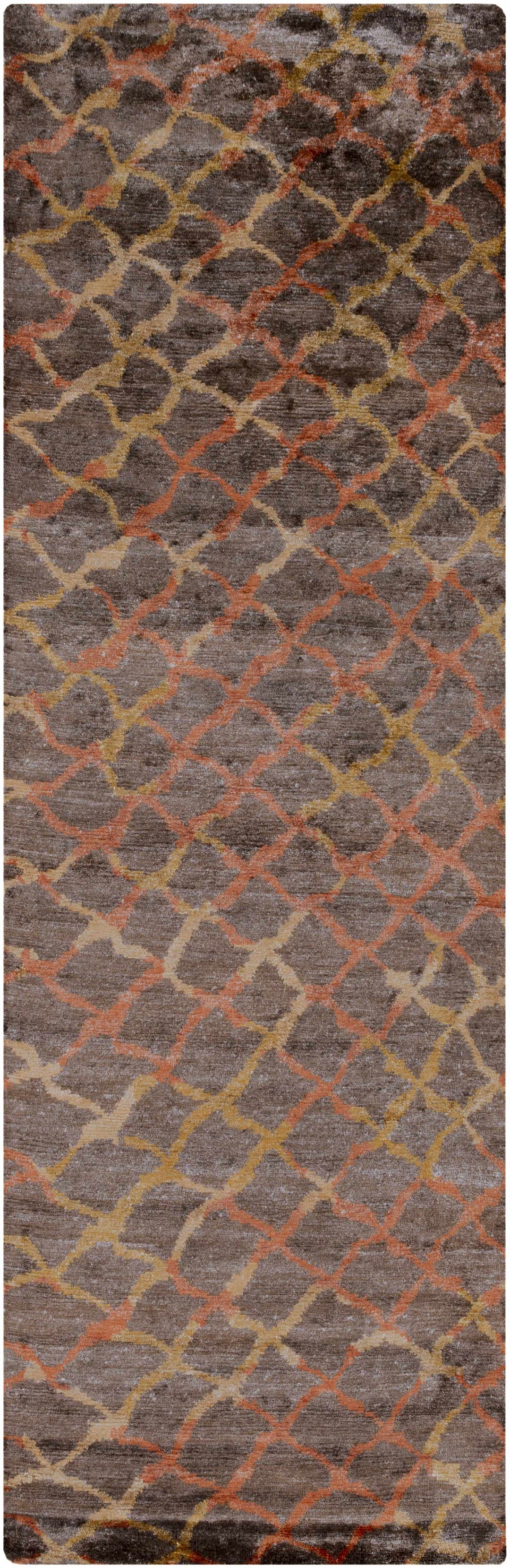 Strong  Brown Modern Style Hand Knotted Area Rug