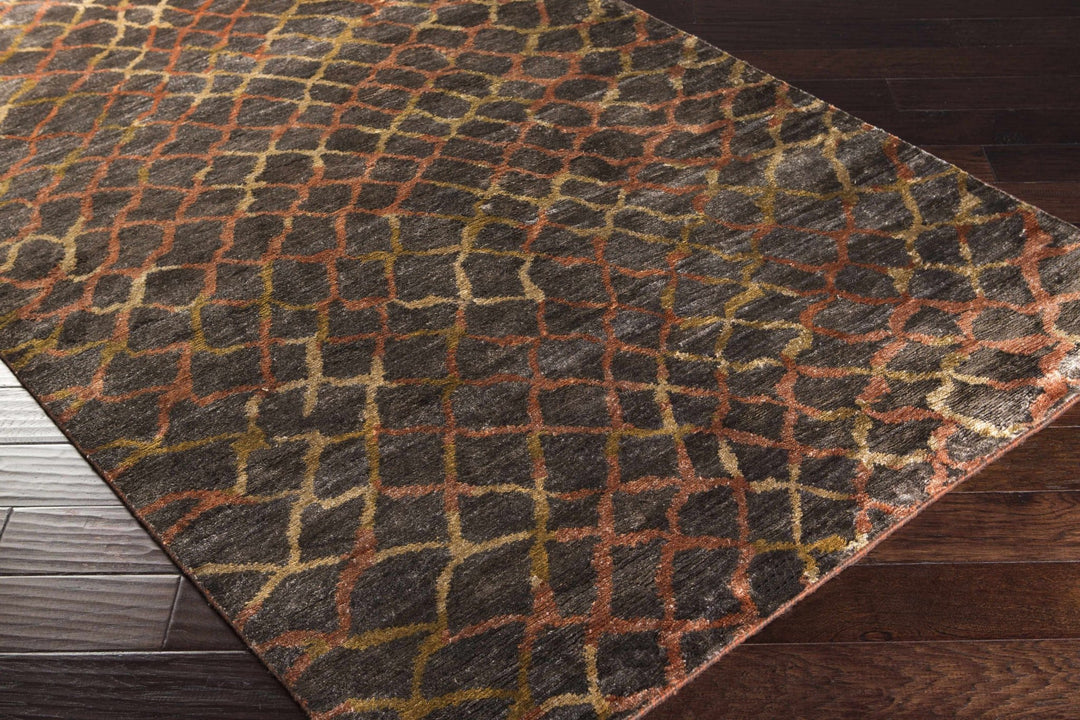Strong Brown Modern Style Hand Knotted Area Rug - The Rug Decor