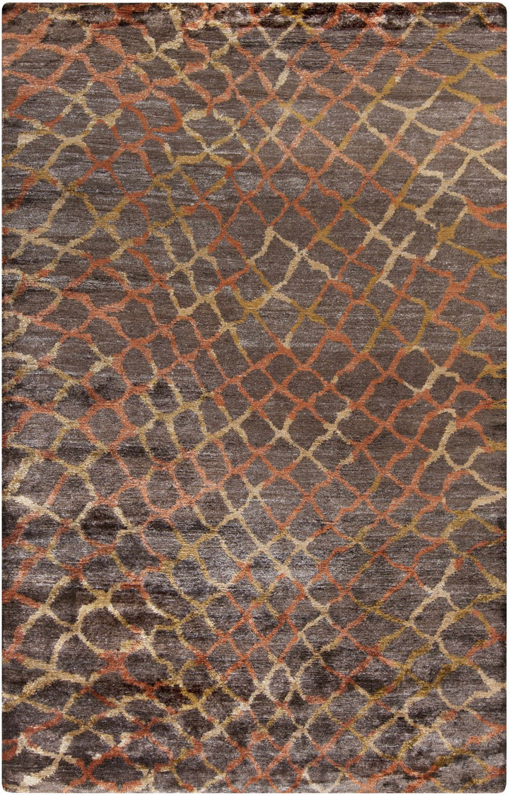 Strong Brown Modern Style Hand Knotted Area Rug - The Rug Decor