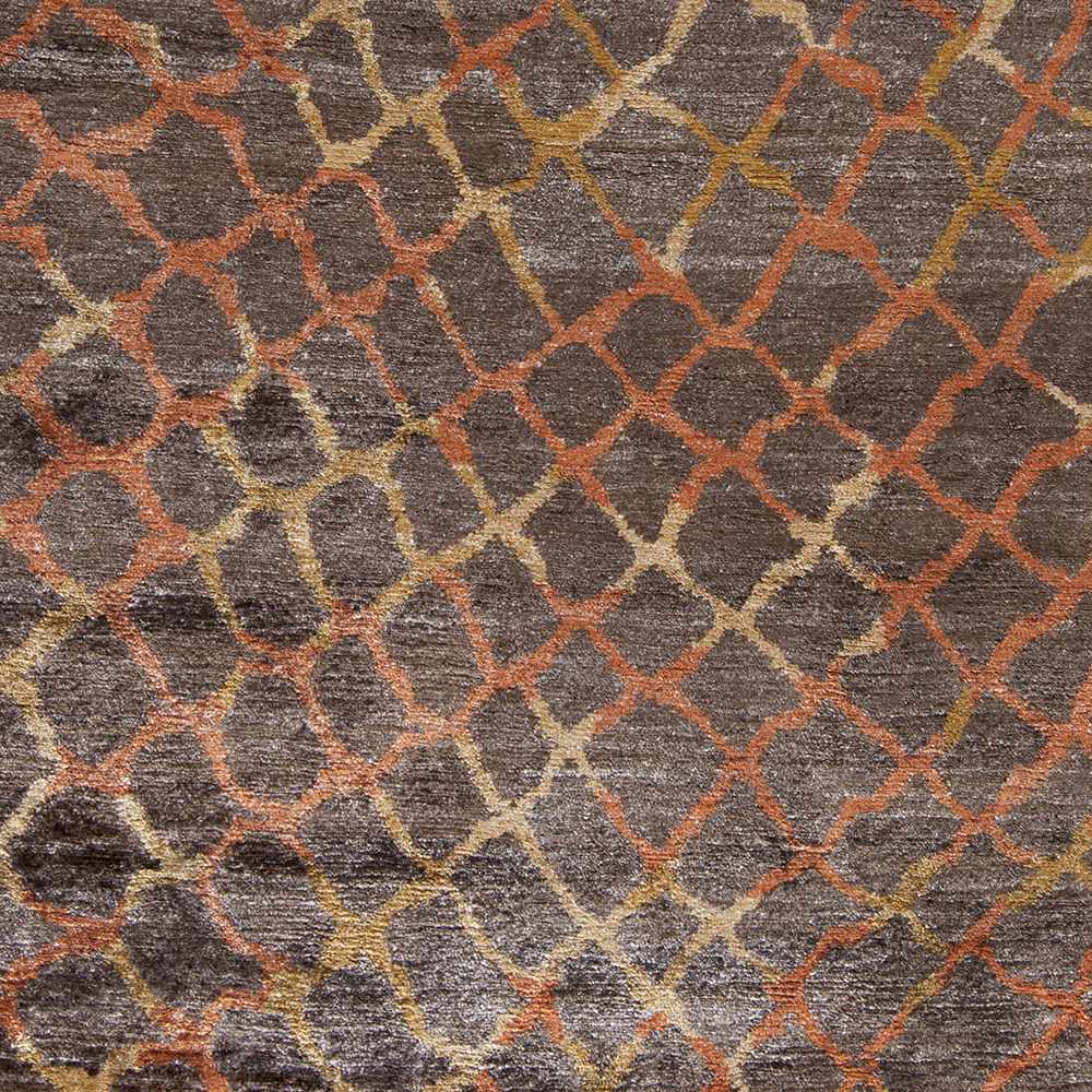 Strong Brown Modern Style Hand Knotted Area Rug - The Rug Decor