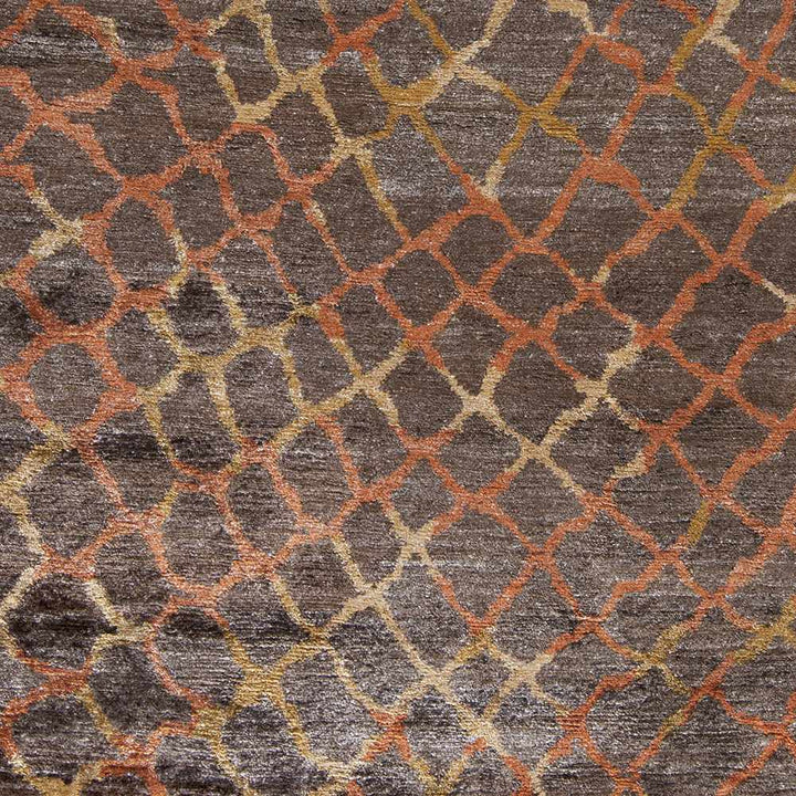 Strong Brown Modern Style Hand Knotted Area Rug - The Rug Decor