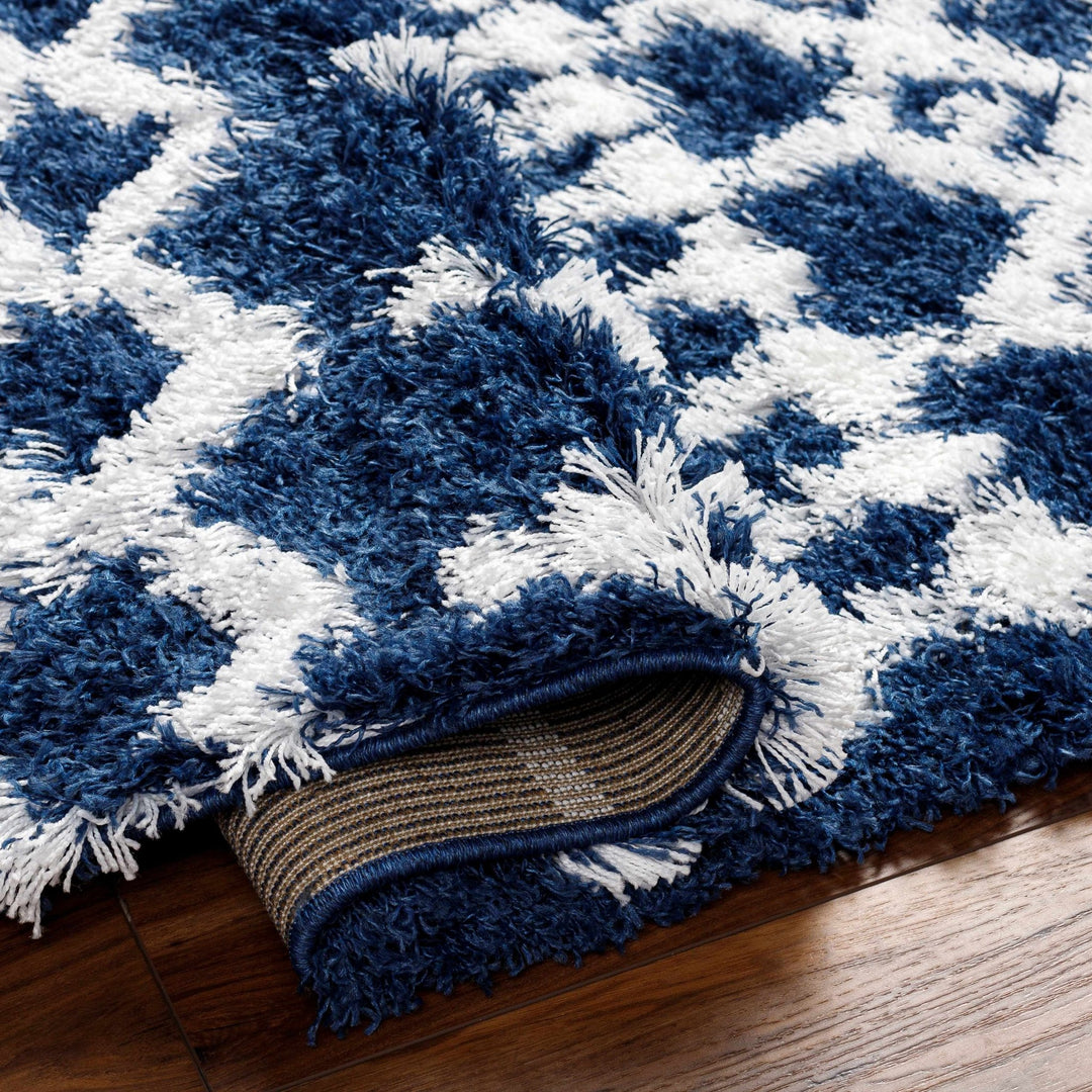 Suke Contemporary Style Blue And White Area Rug - The Rug Decor