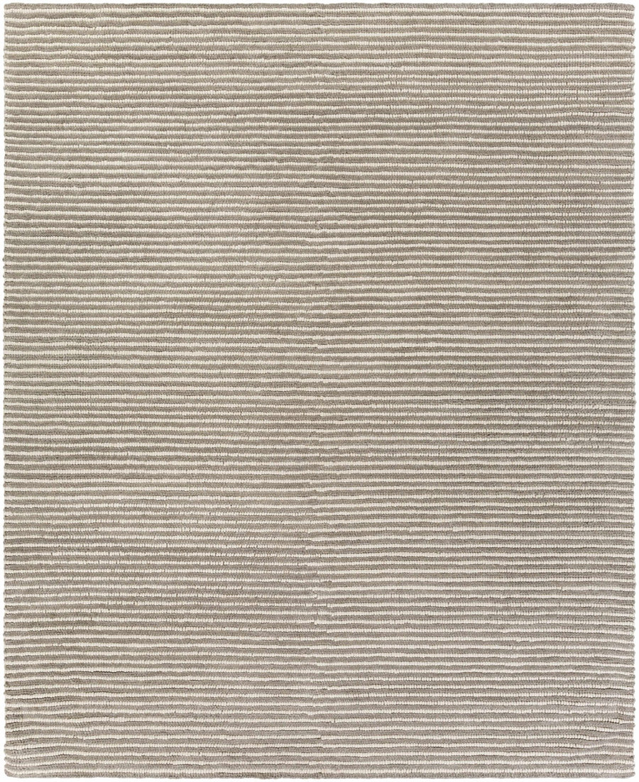Sula Contemporary Gray And Ivory Stripes Area Rug - The Rug Decor