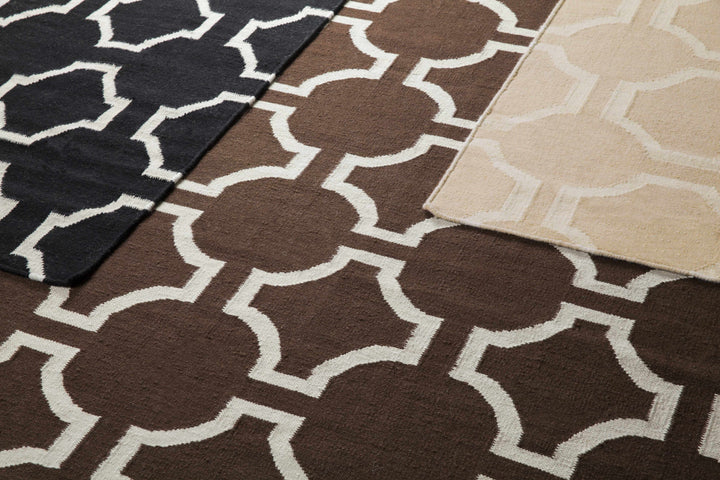Sulligent Contemporary Geometrical Brown And Beige Area Rug