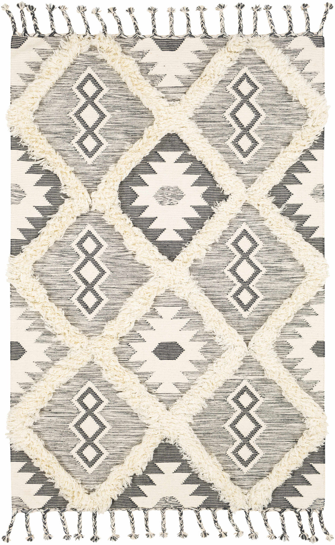 Sultan Modern Style Charcoal And Ivory Hand Woven Area Rug