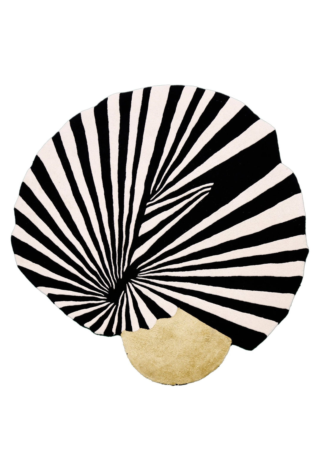 Sunflare Fan Black Hand Tufted 5x5 Wool Area Rug - The Rug Decor