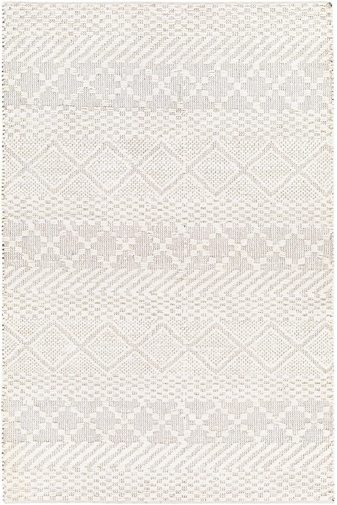 Sungurlu Modern Geometrical Design Ivory Hand Woven Area Rug - The Rug Decor