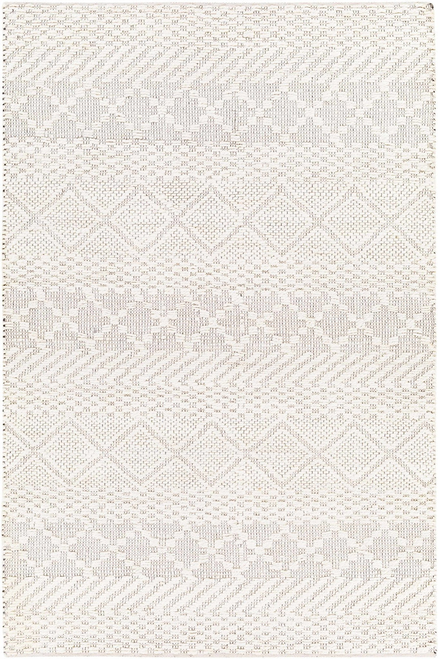 Sungurlu Modern Geometrical Design Ivory Hand Woven Area Rug - The Rug Decor
