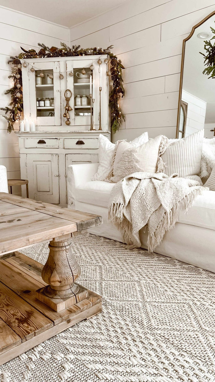 Sungurlu Modern Geometrical Design Ivory Hand Woven Area Rug - The Rug Decor