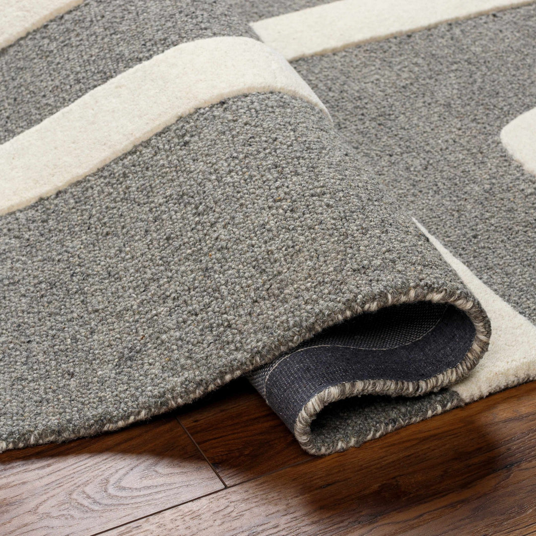 Suni Contemporary Design Ivory And Gray Hand Tufted Wool Rug - The Rug Decor