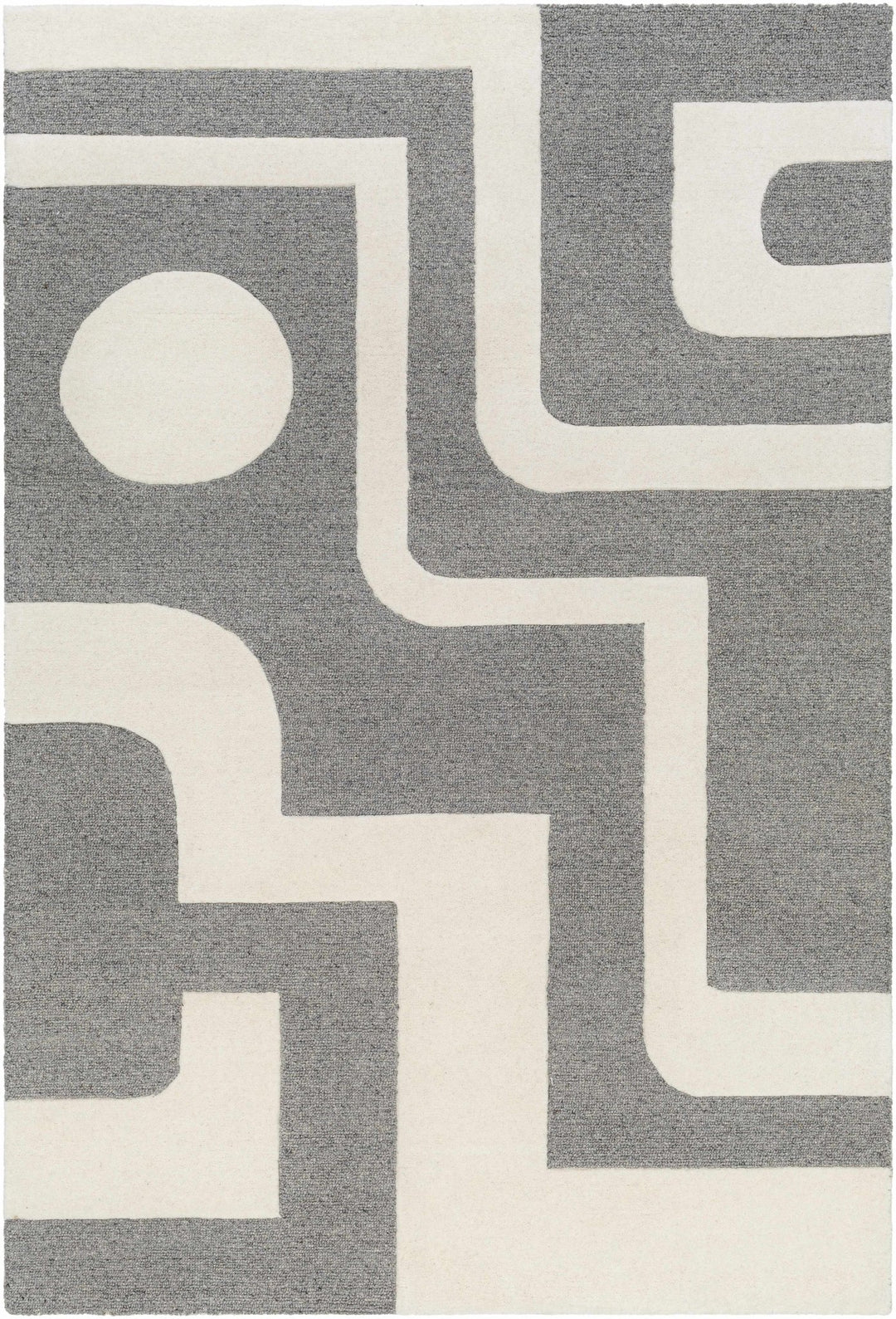 Suni Contemporary Design Ivory And Gray Hand Tufted Wool Rug - The Rug Decor