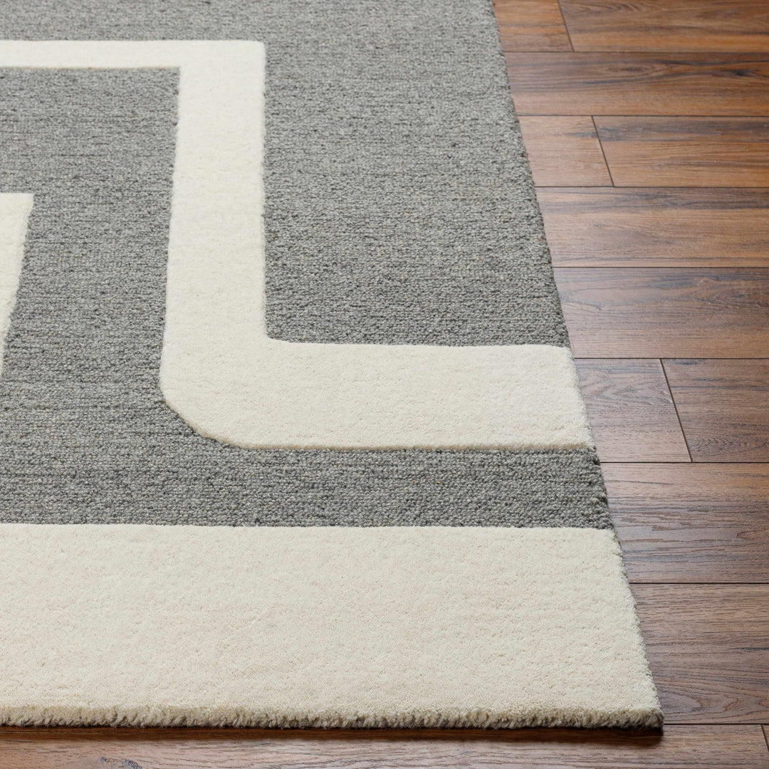 Suni Contemporary Design Ivory And Gray Hand Tufted Wool Rug - The Rug Decor