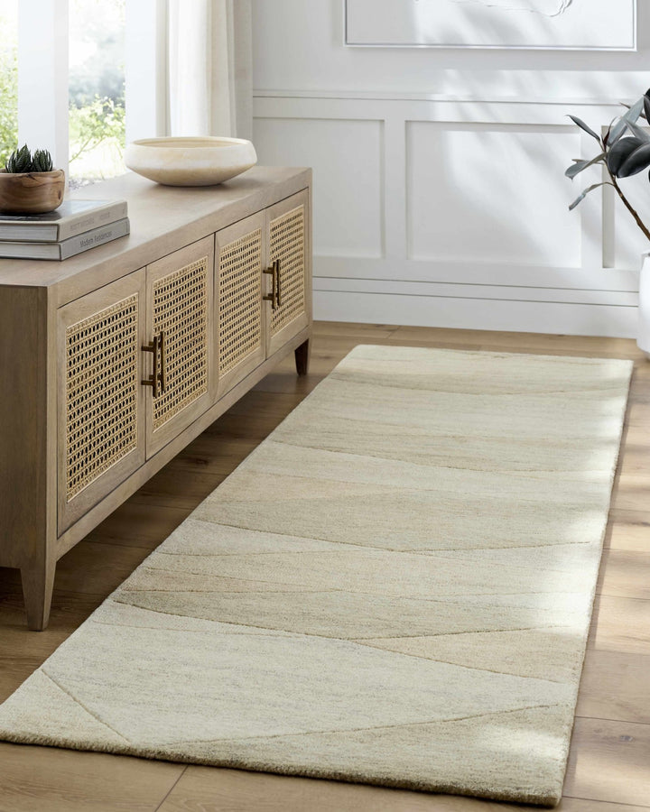 Susie Modern Abstract Design Beige Wool Rug - The Rug Decor