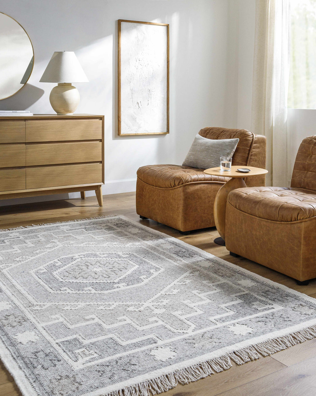 Donny Traditional Style Beige And Gray Hand Woven Wool Area Rug