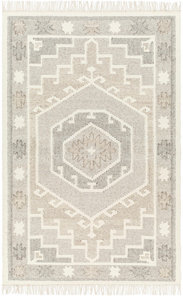 Donny Traditional Style Beige And Gray Hand Woven Wool Area Rug