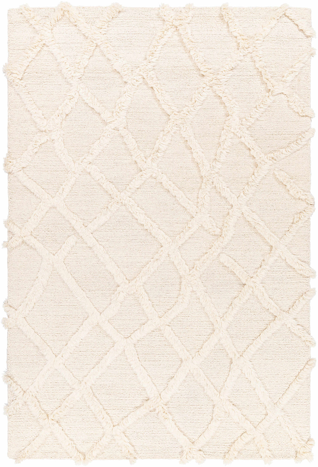 Adica Contemporary Style Ivory Hand Tufted Wool Area Rug