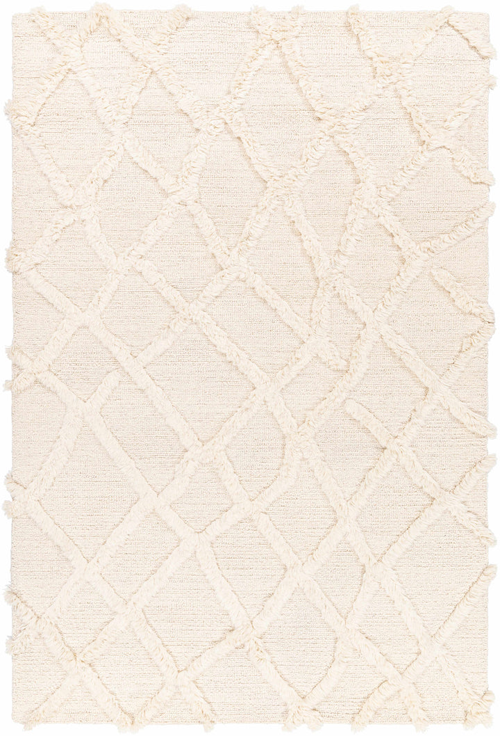 Adica Contemporary Style Ivory Hand Tufted Wool Area Rug