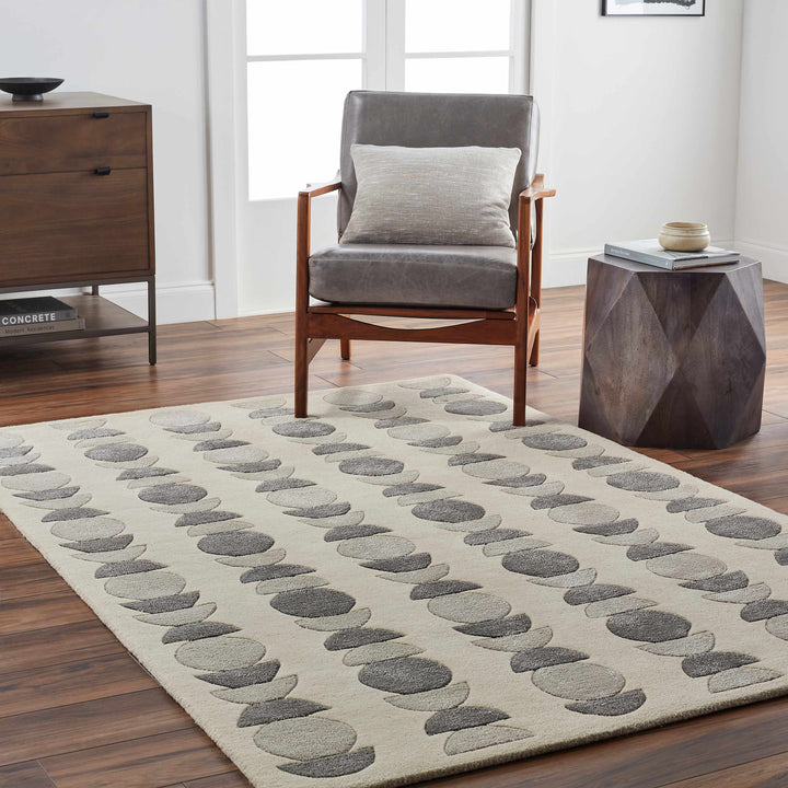 Matt Hand Tufted Contemporary Style Beige And Gray Area Rug
