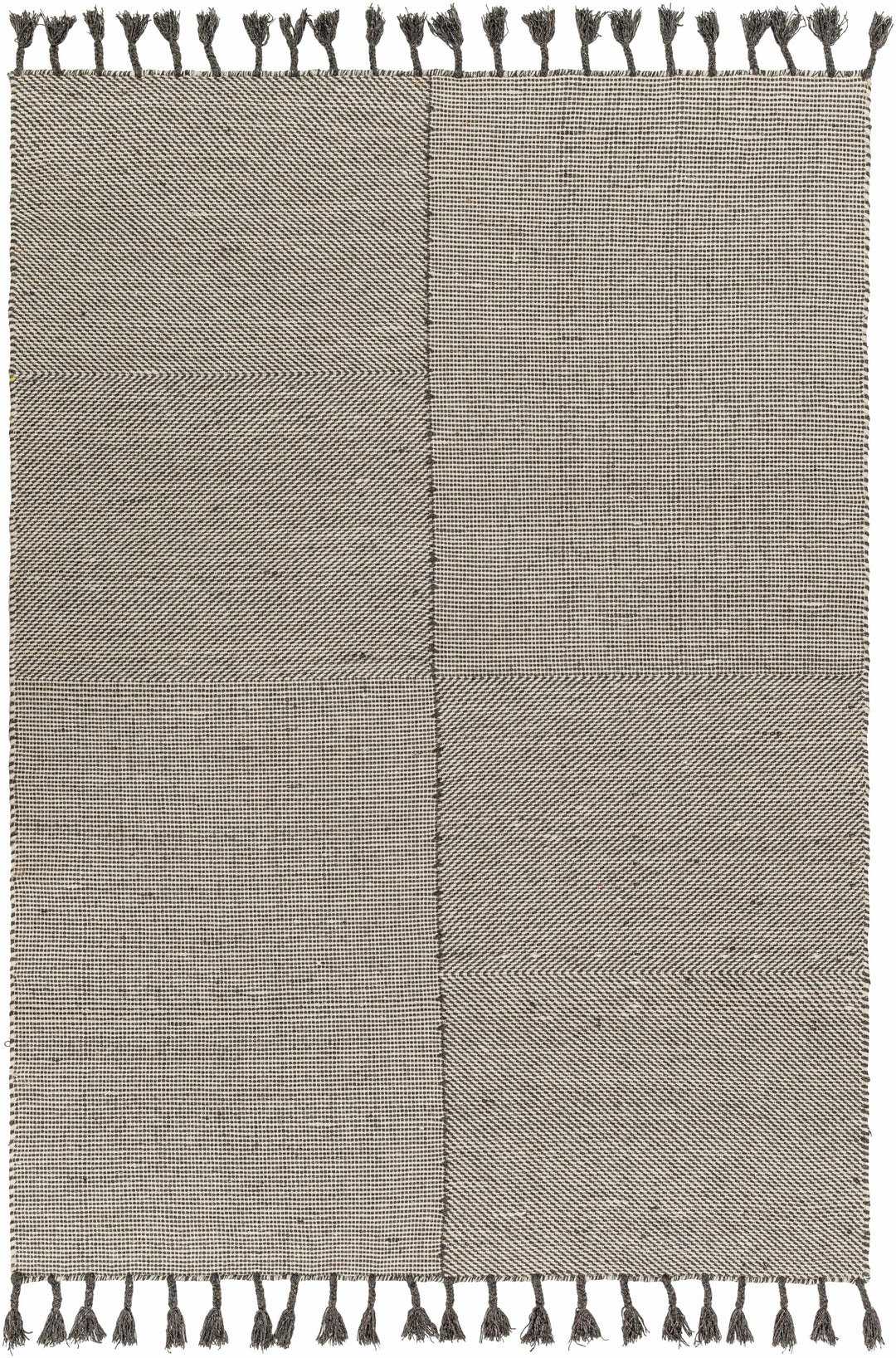 Abhay Modern Style Brown And Iovry Hand Woven Wool Area Rug