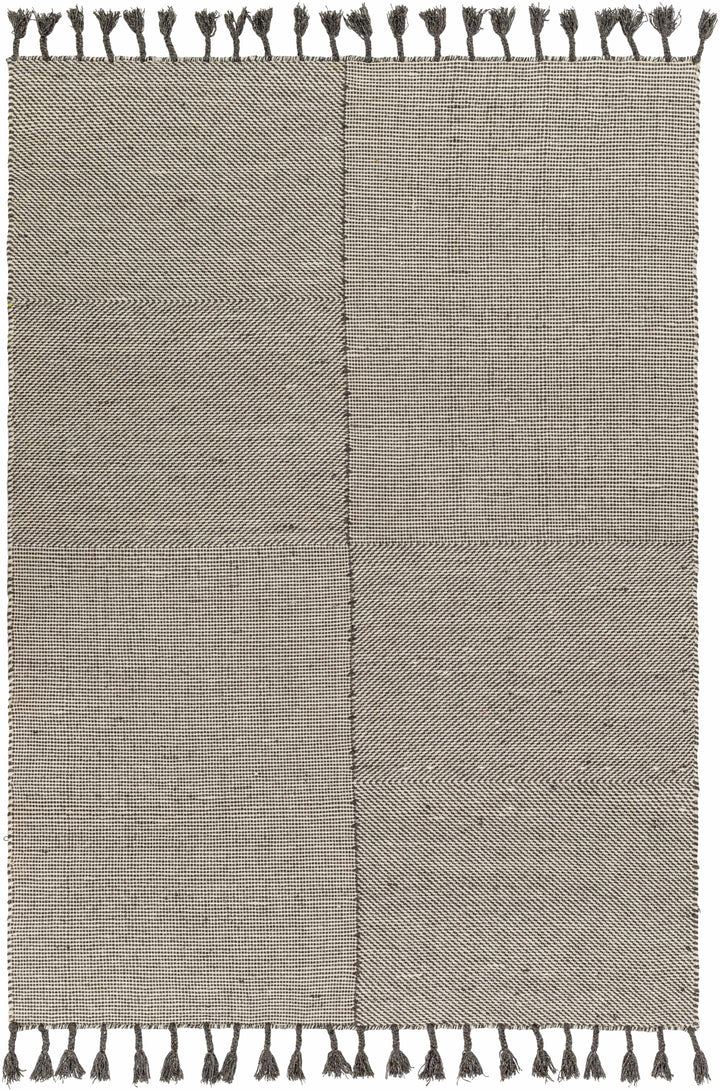 Abhay Modern Style Brown And Iovry Hand Woven Wool Area Rug