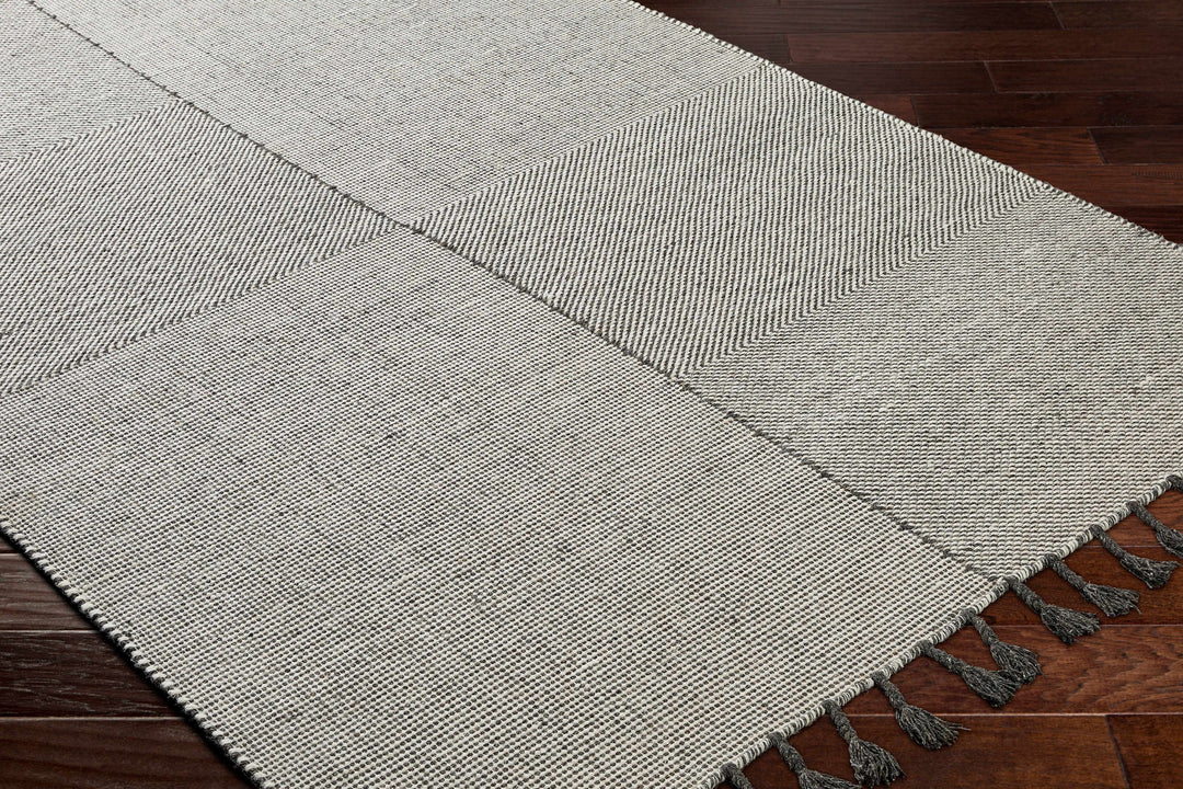 Abhay Modern Style Brown And Iovry Hand Woven Wool Area Rug