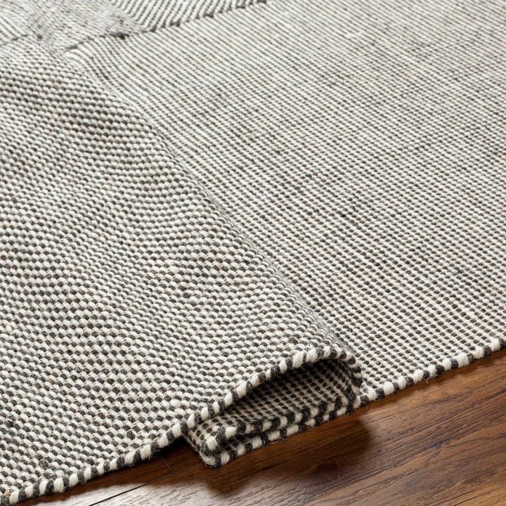 Abhay Modern Style Brown And Iovry Hand Woven Wool Area Rug