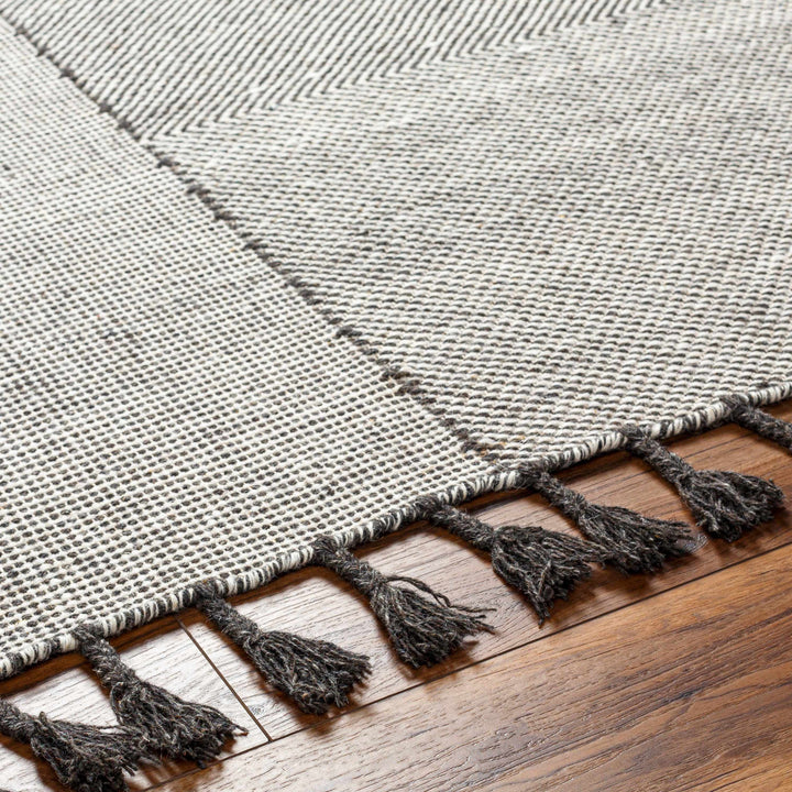 Abhay Modern Style Brown And Iovry Hand Woven Wool Area Rug