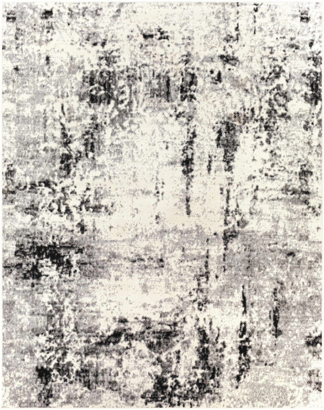 Swansboro Ivory And Black Modern Abstract Design Area Rug - The Rug Decor