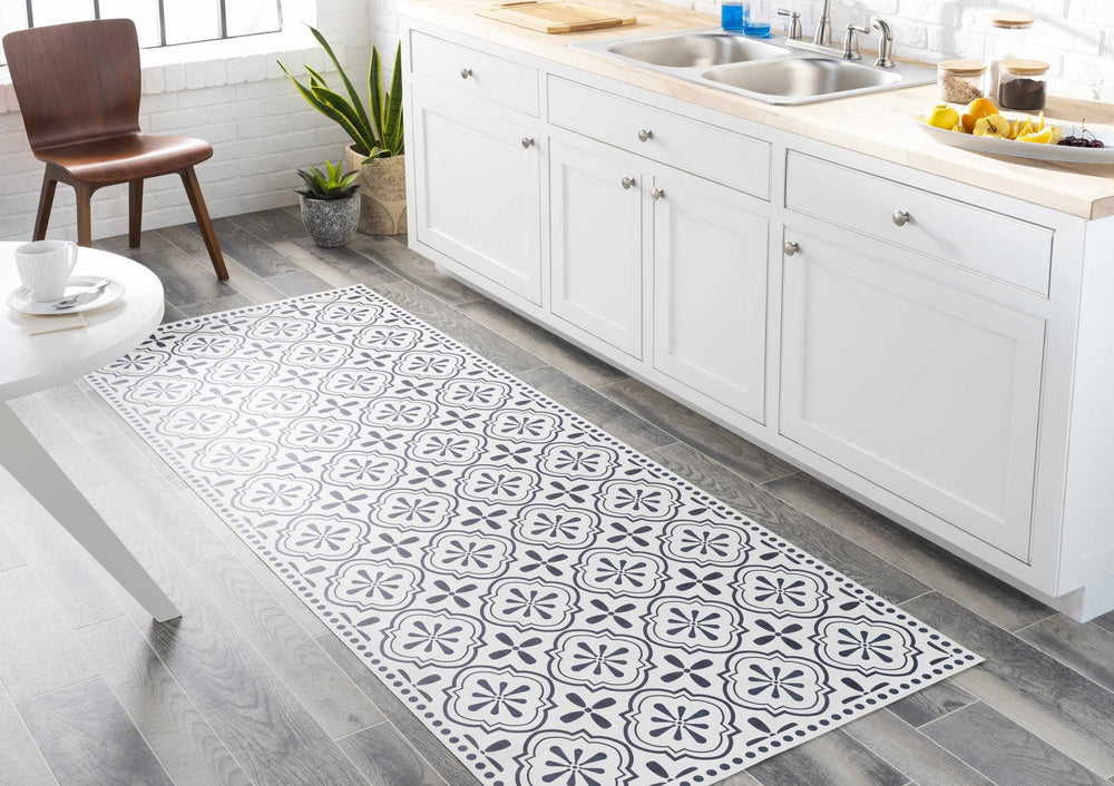 Swisshome White And Blue Modern Geometrical Design Area Rug - The Rug Decor