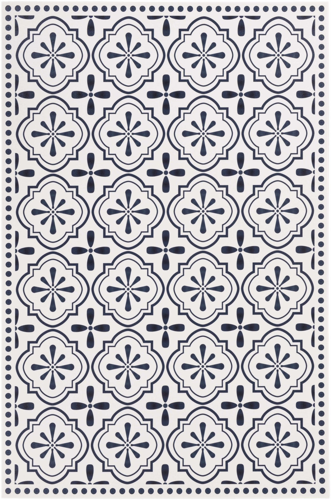 Swisshome White And Blue Modern Geometrical Design Area Rug - The Rug Decor