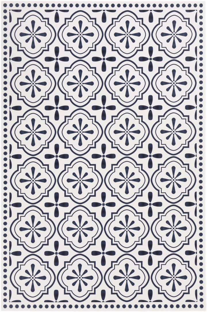 Swisshome White And Blue Modern Geometrical Design Area Rug - The Rug Decor