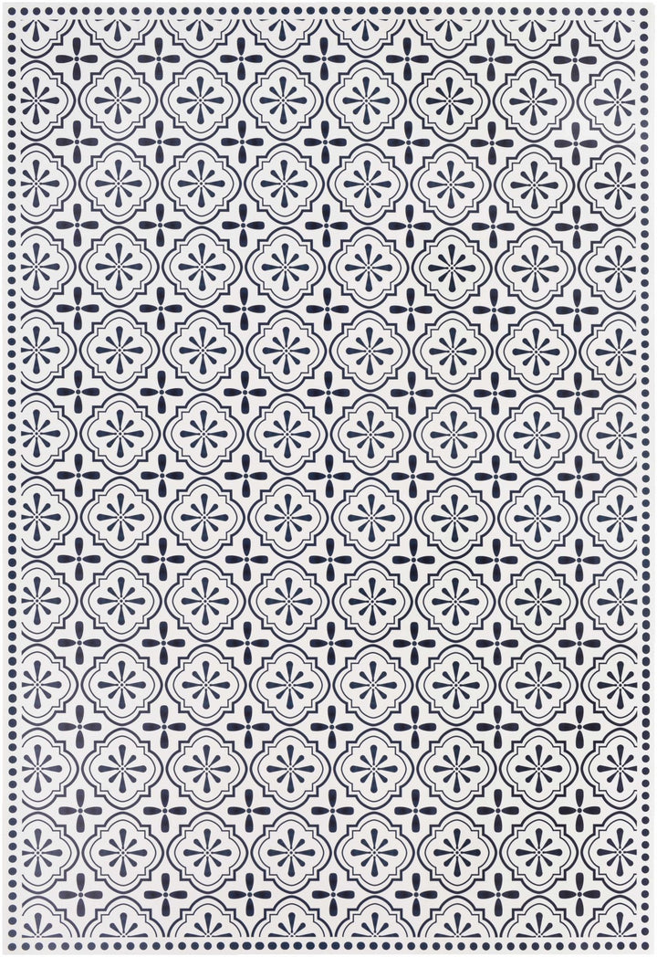 Swisshome White And Blue Modern Geometrical Design Area Rug - The Rug Decor