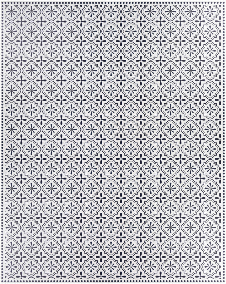 Swisshome White And Blue Modern Geometrical Design Area Rug - The Rug Decor