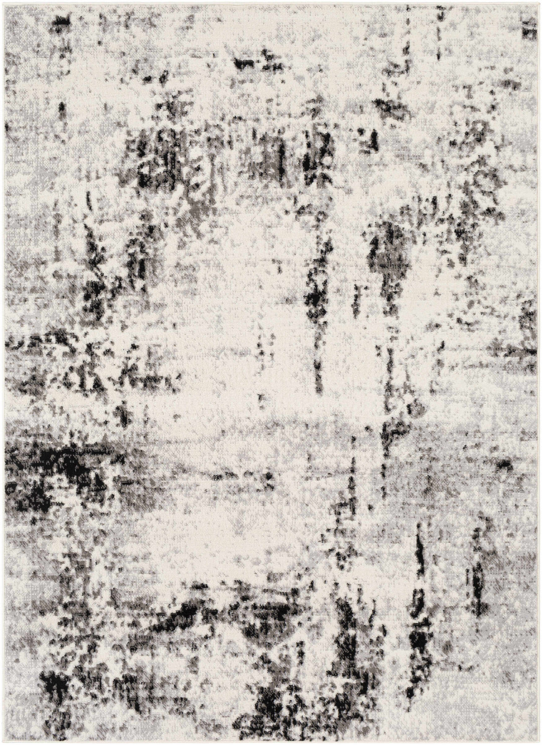 Swansboro Ivory And Black Modern Abstract Design Area Rug