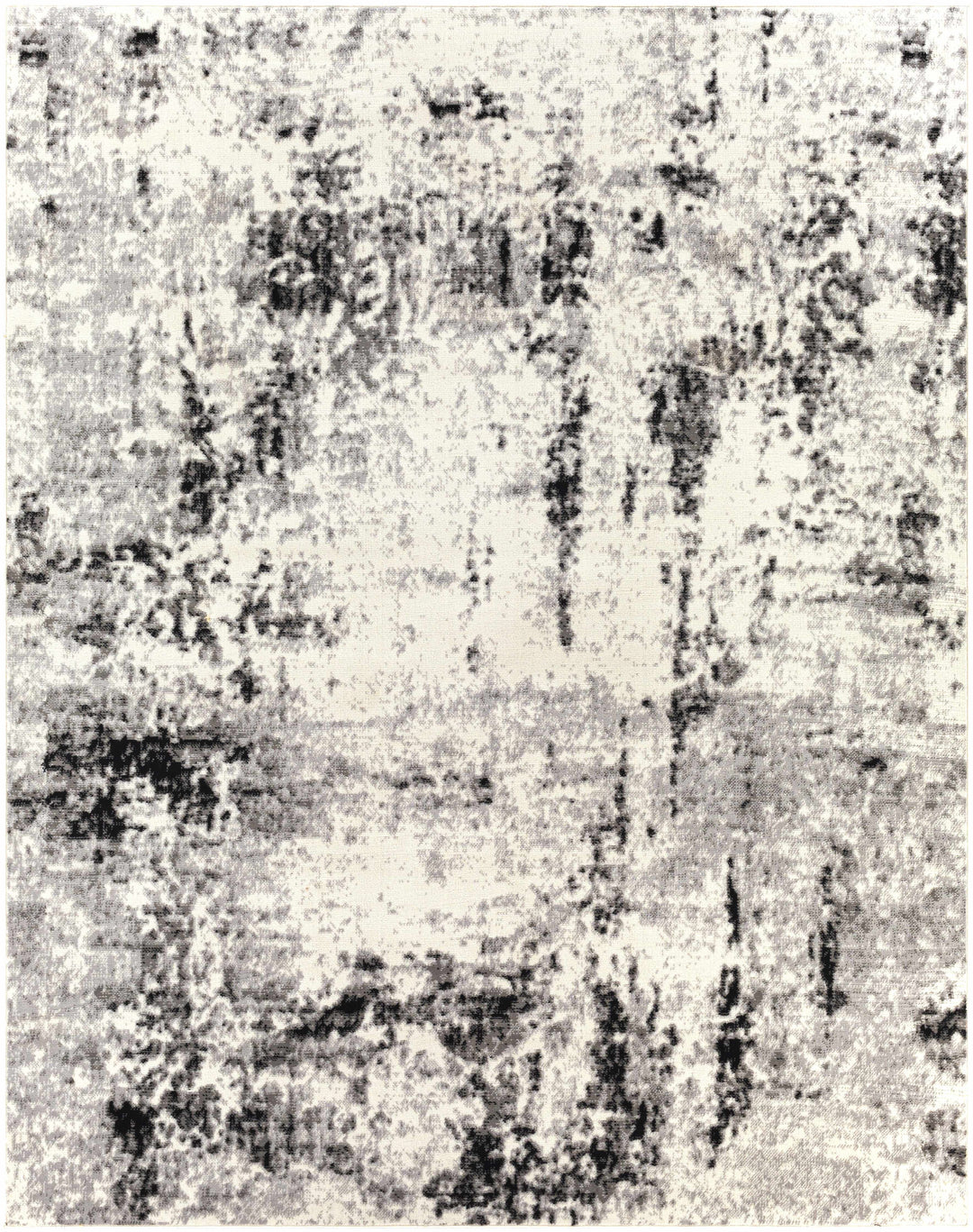 Swansboro Ivory And Black Modern Abstract Design Area Rug