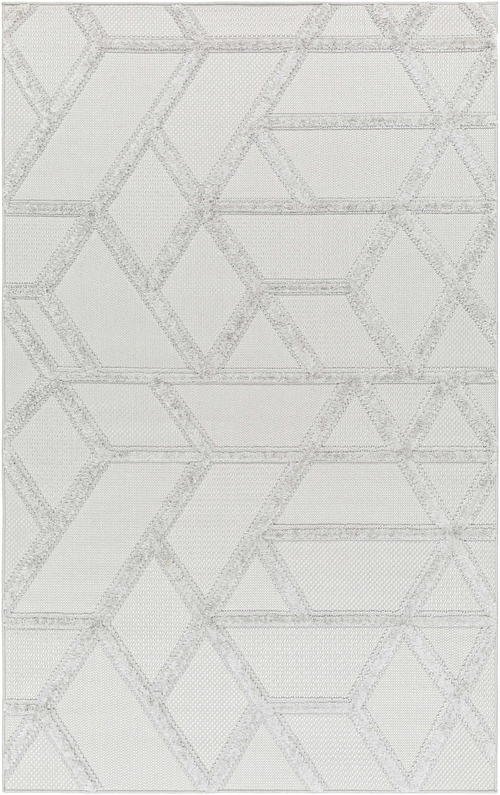 Cadak Gray Contemporary geometrical Design Outdoor Rug