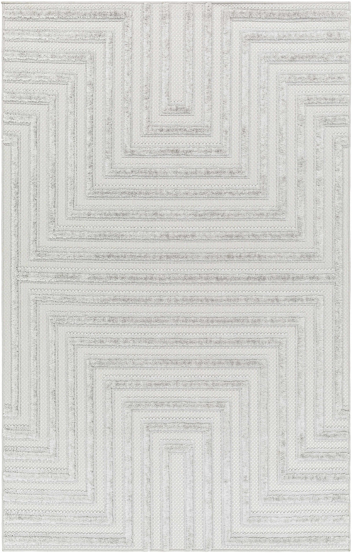 Cadee Gray Contemporary Style Outdoor Area Rug
