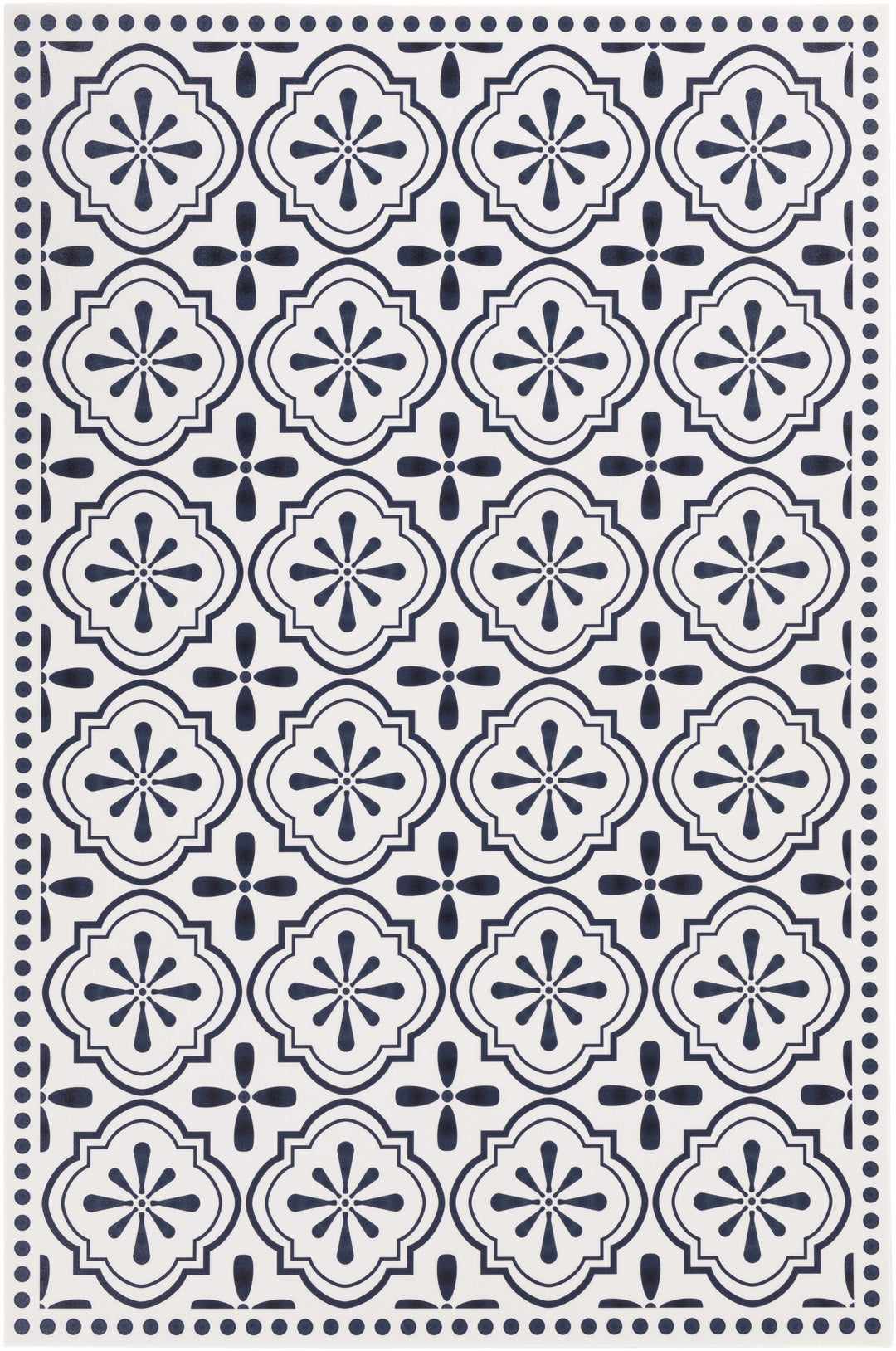 Swisshome White And Blue Modern Geometrical Design Area Rug