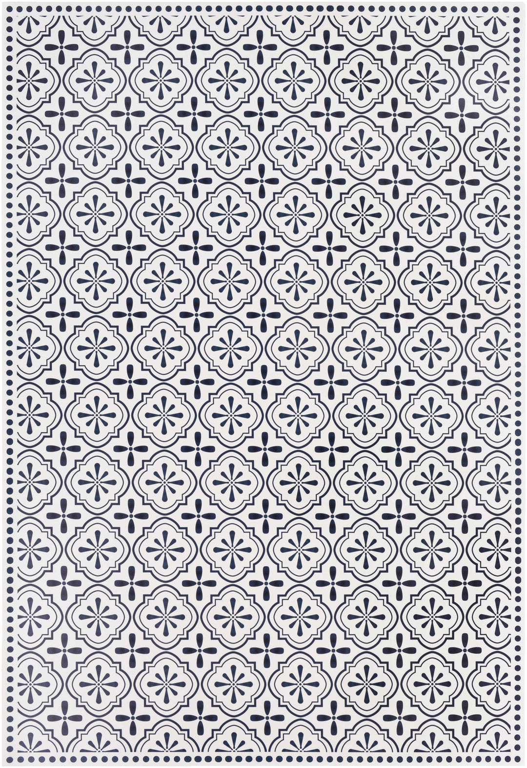 Swisshome White And Blue Modern Geometrical Design Area Rug
