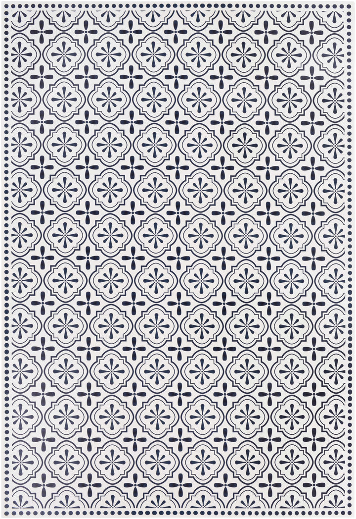 Swisshome White And Blue Modern Geometrical Design Area Rug