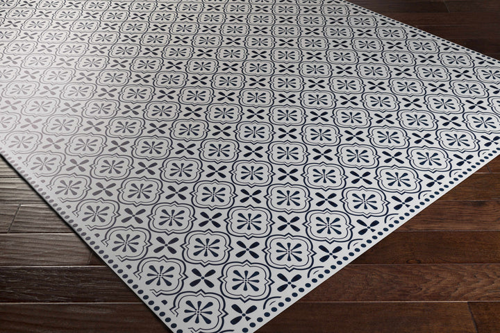 Swisshome White And Blue Modern Geometrical Design Area Rug