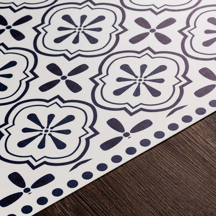 Swisshome White And Blue Modern Geometrical Design Area Rug