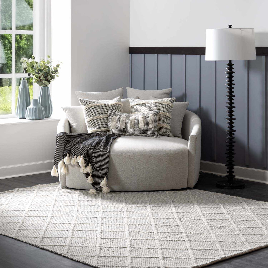 Syosset Gray Modern Style Hand Woven Wool Area Rug - The Rug Decor