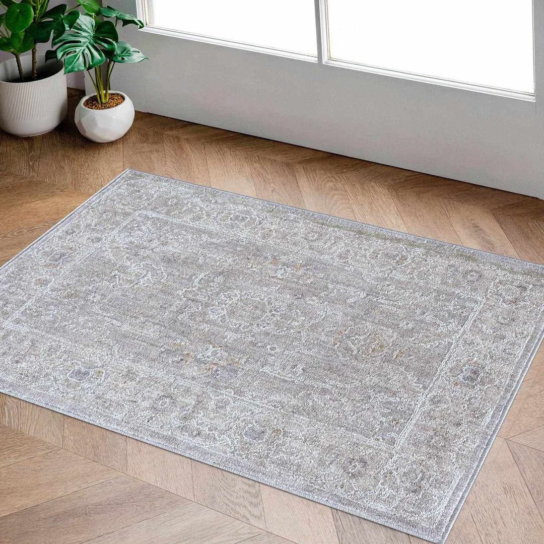 Tahmoor Traditional washed out Style Gray Rug - The Rug Decor