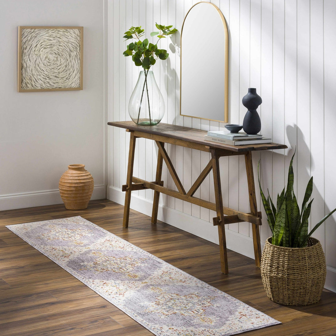 Taia Traditional Medallion Design Ivory And Gray Area Rug - The Rug Decor