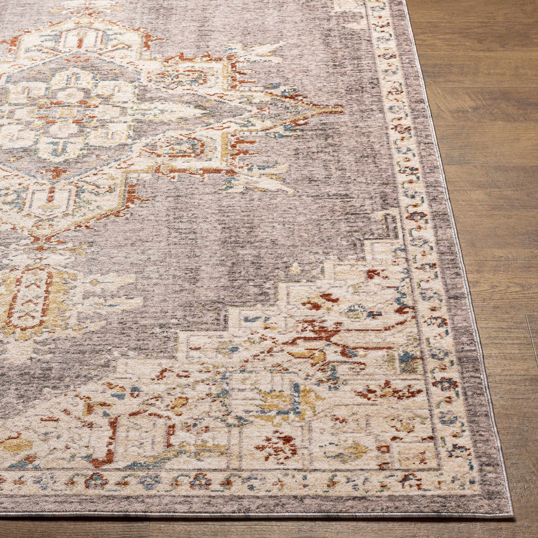 Taia Traditional Medallion Design Ivory And Gray Area Rug - The Rug Decor