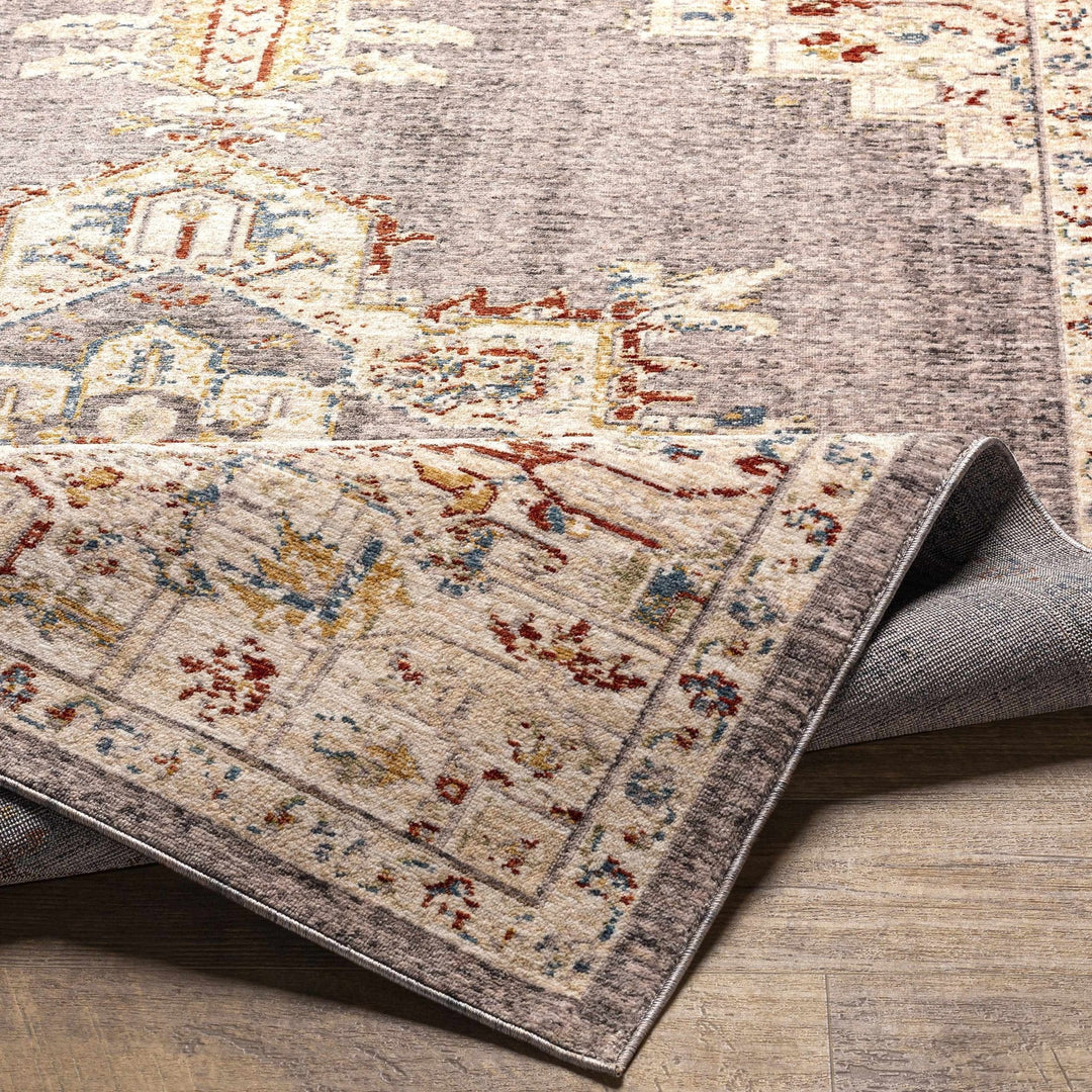 Taia Traditional Medallion Design Ivory And Gray Area Rug - The Rug Decor