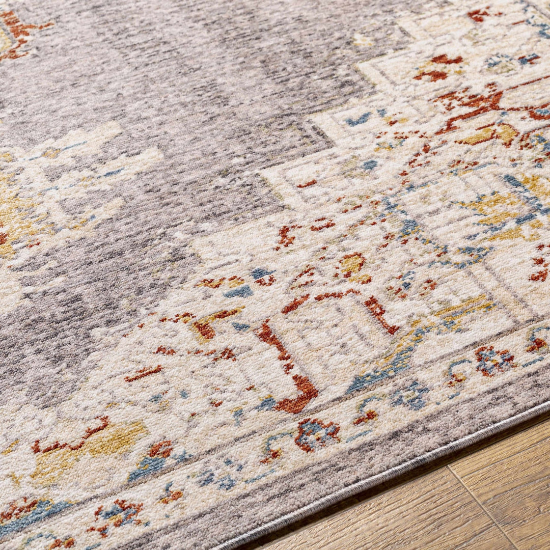Taia Traditional Medallion Design Ivory And Gray Area Rug - The Rug Decor